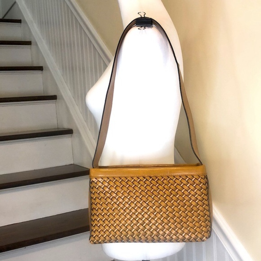 RELIC Vintage Honey Brown Leather Woven Leather Shoulder Bag